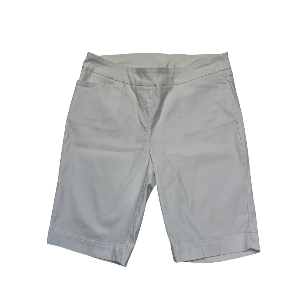 Slim-Sation by Multiples White Pull On Slimming Bermuda Shorts Size 14